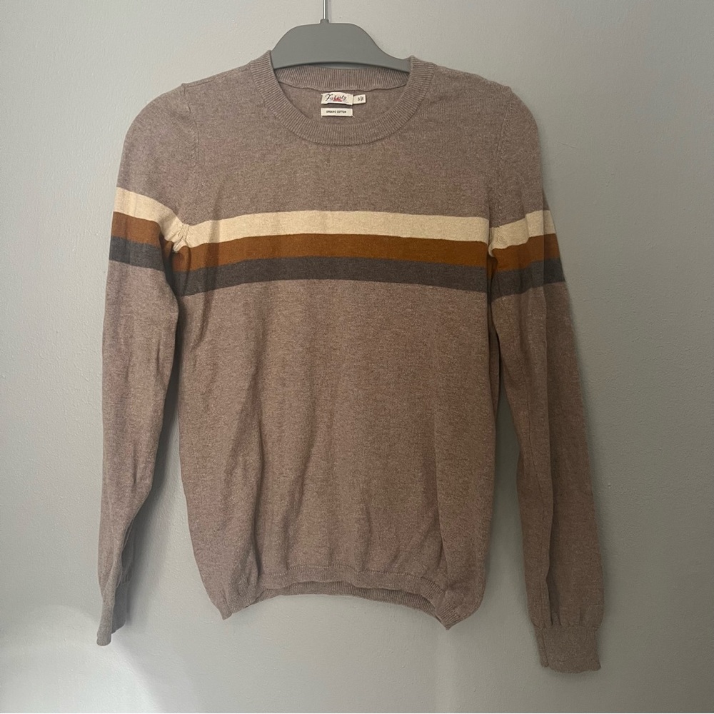 Faherty Brown Striped Sweater